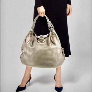 Stunning Versace Medusa Shoulder Bag - Bronzed Leather- La Medusa